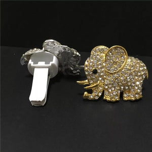 Elegant Diamond Crystal Elephant Aromatherapy Car Vent Clip